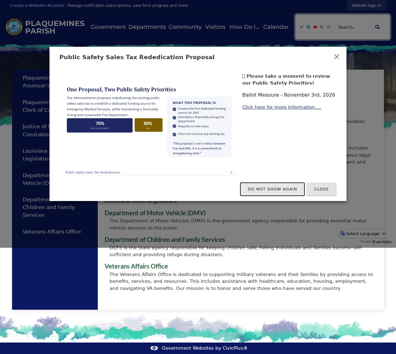Plaquemines Parish court docket parish government records page